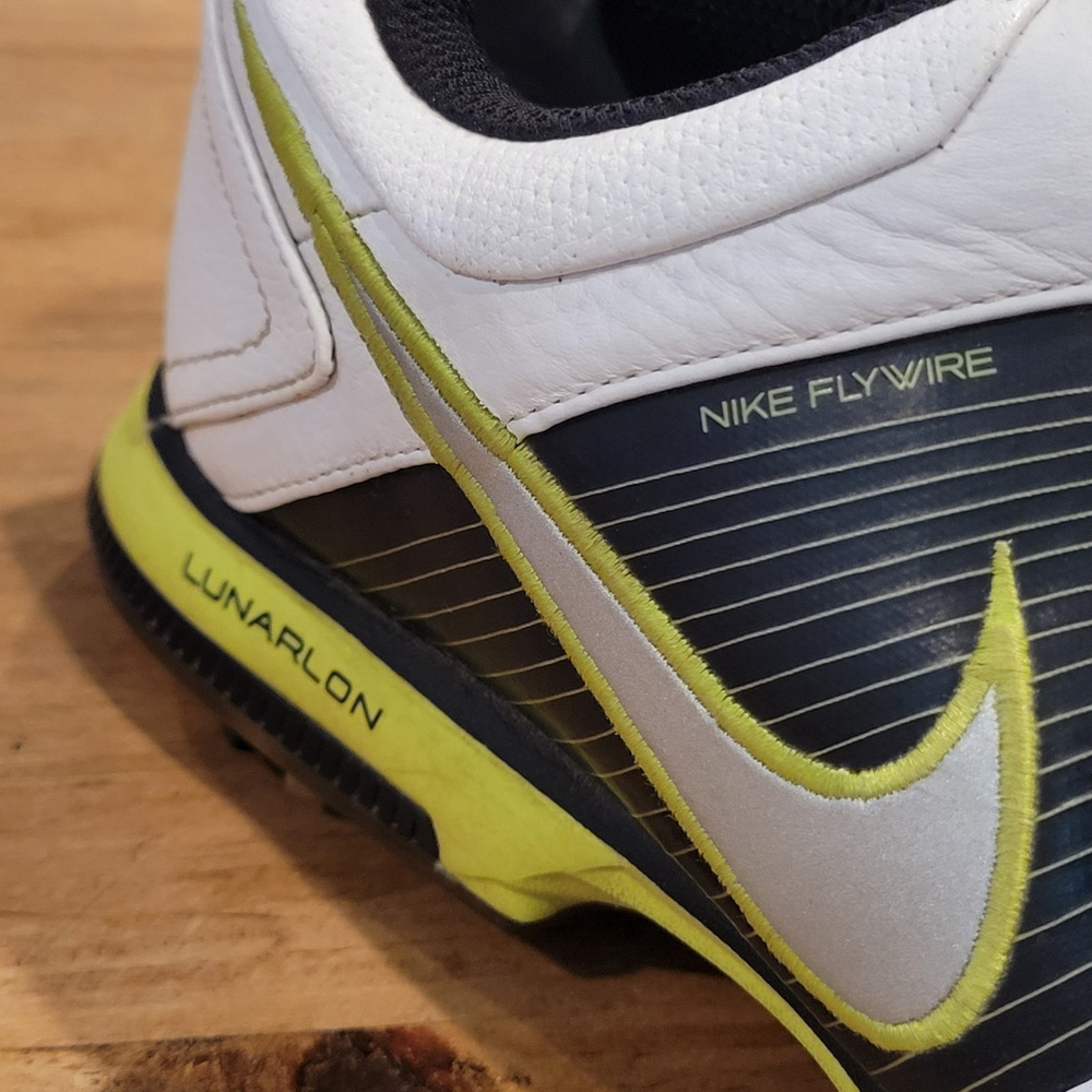 Nike Lunar Control Golf Shoes Mens Size 10 White Black Spiked 418471-106 Flywire - Picture 13 of 14